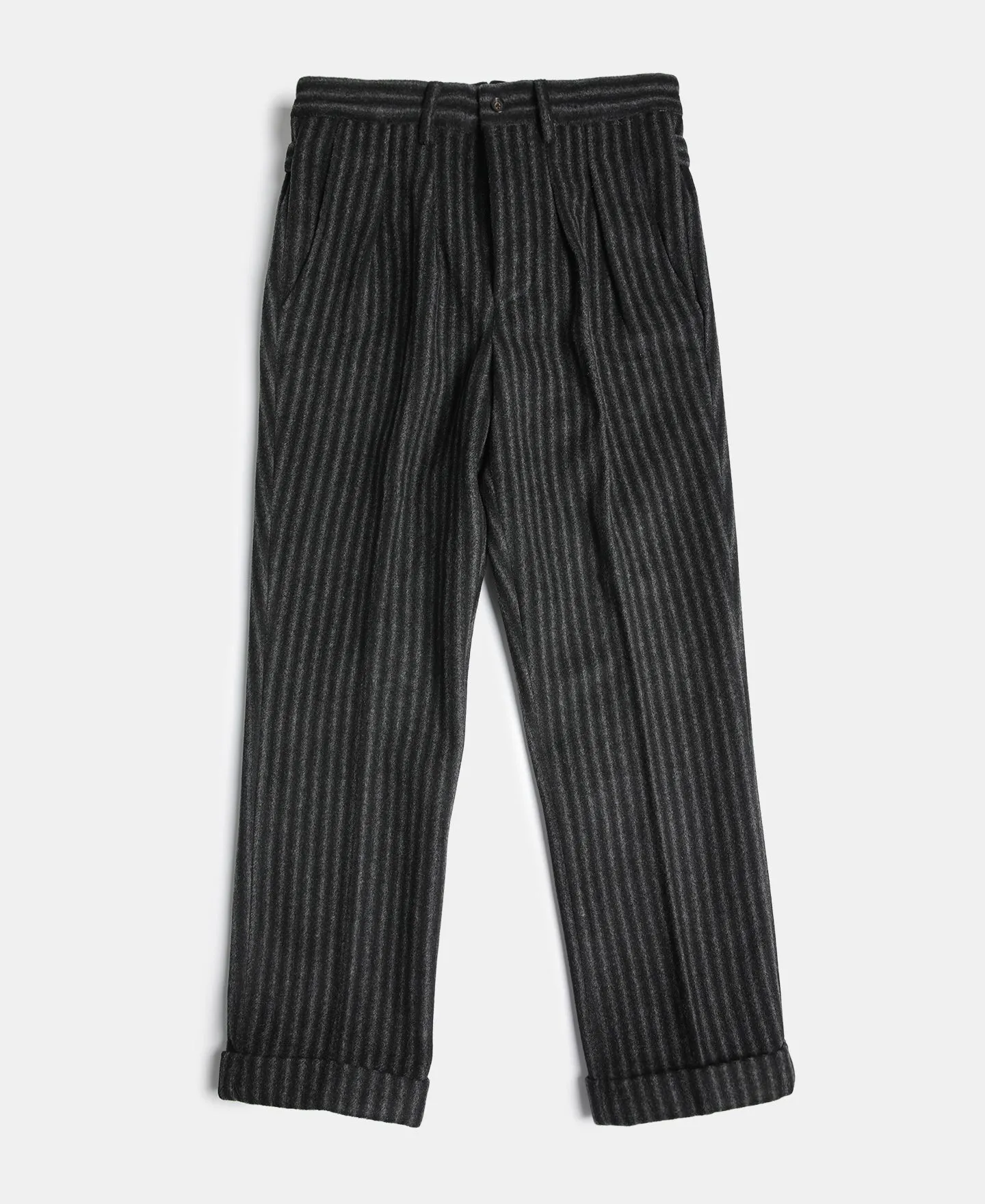 1920s Black & Gray Stripe Tweed Trousers