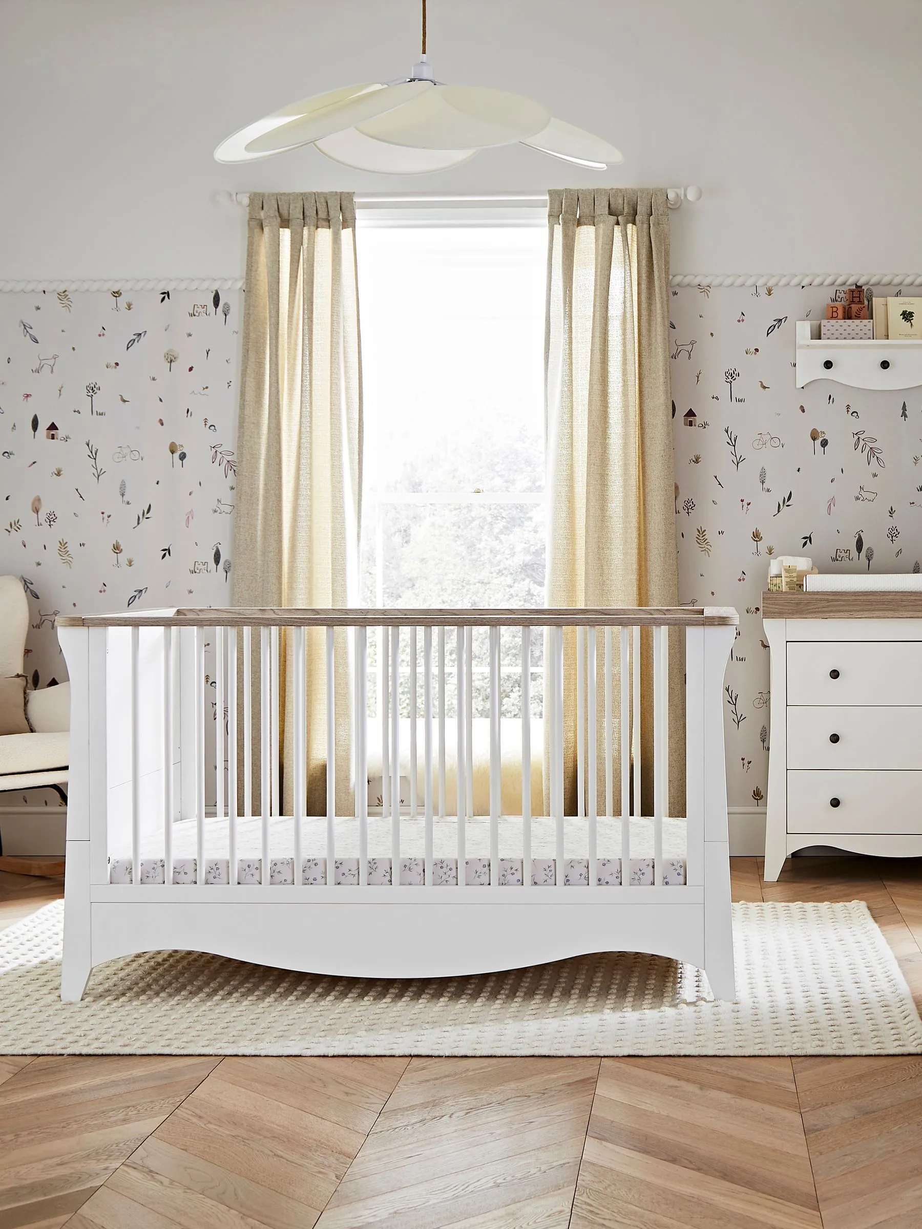 CuddleCo White Ash Cashmere Clara Nursery Furniture Set 2 Piece