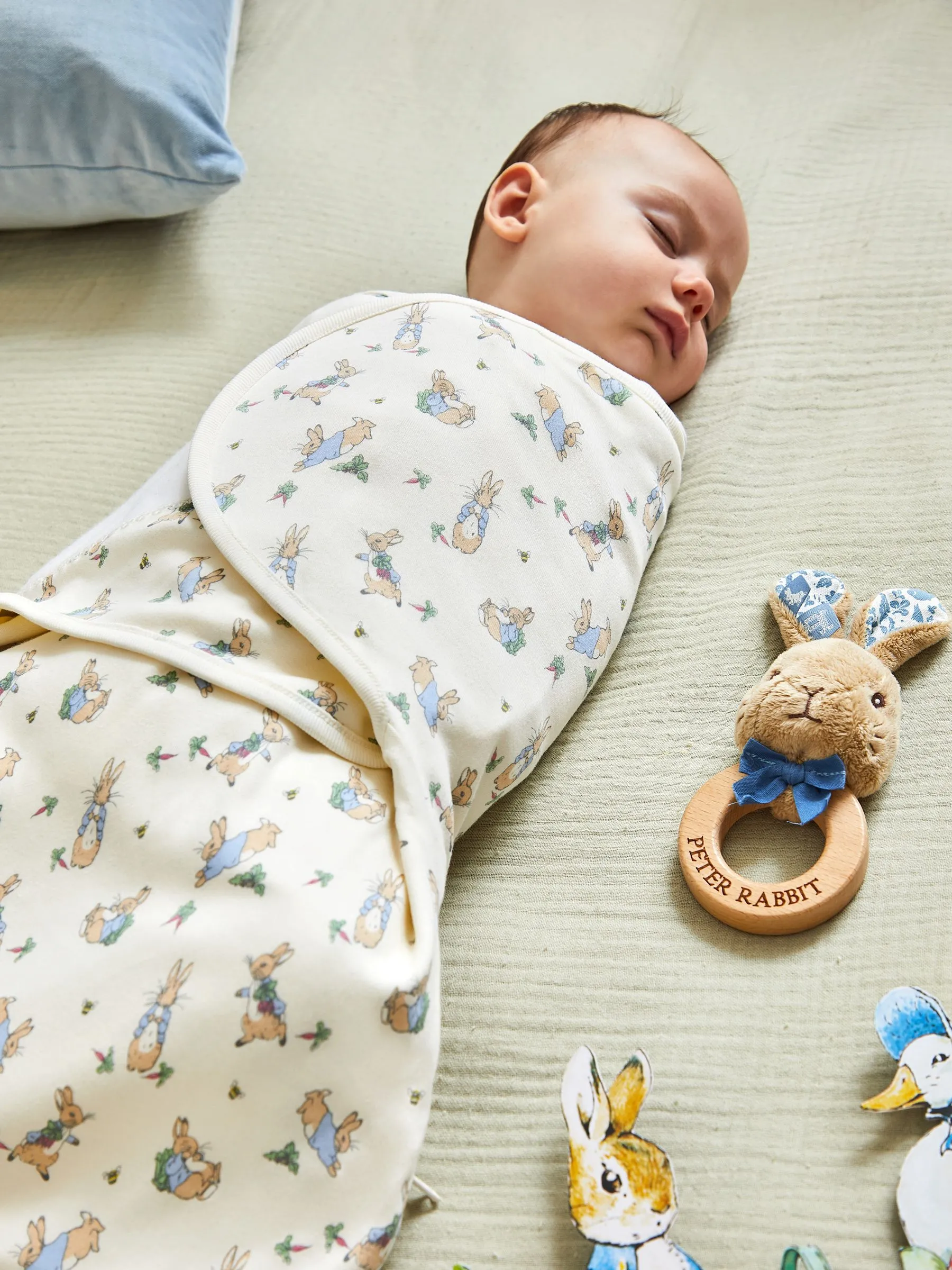 Peter Rabbit Print Swaddle with Zip