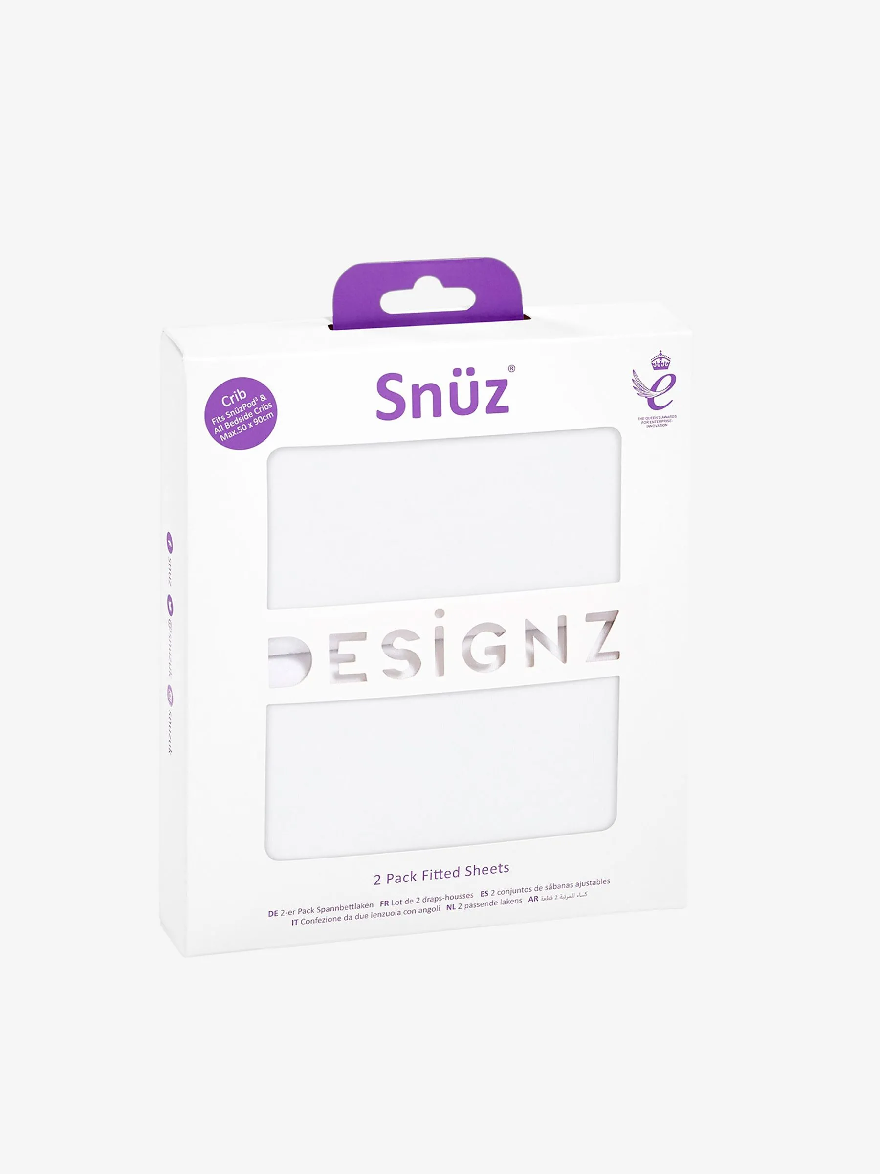 SnuzBaskit White 2-Pack Moses Basket/Pram Fitted Sheets