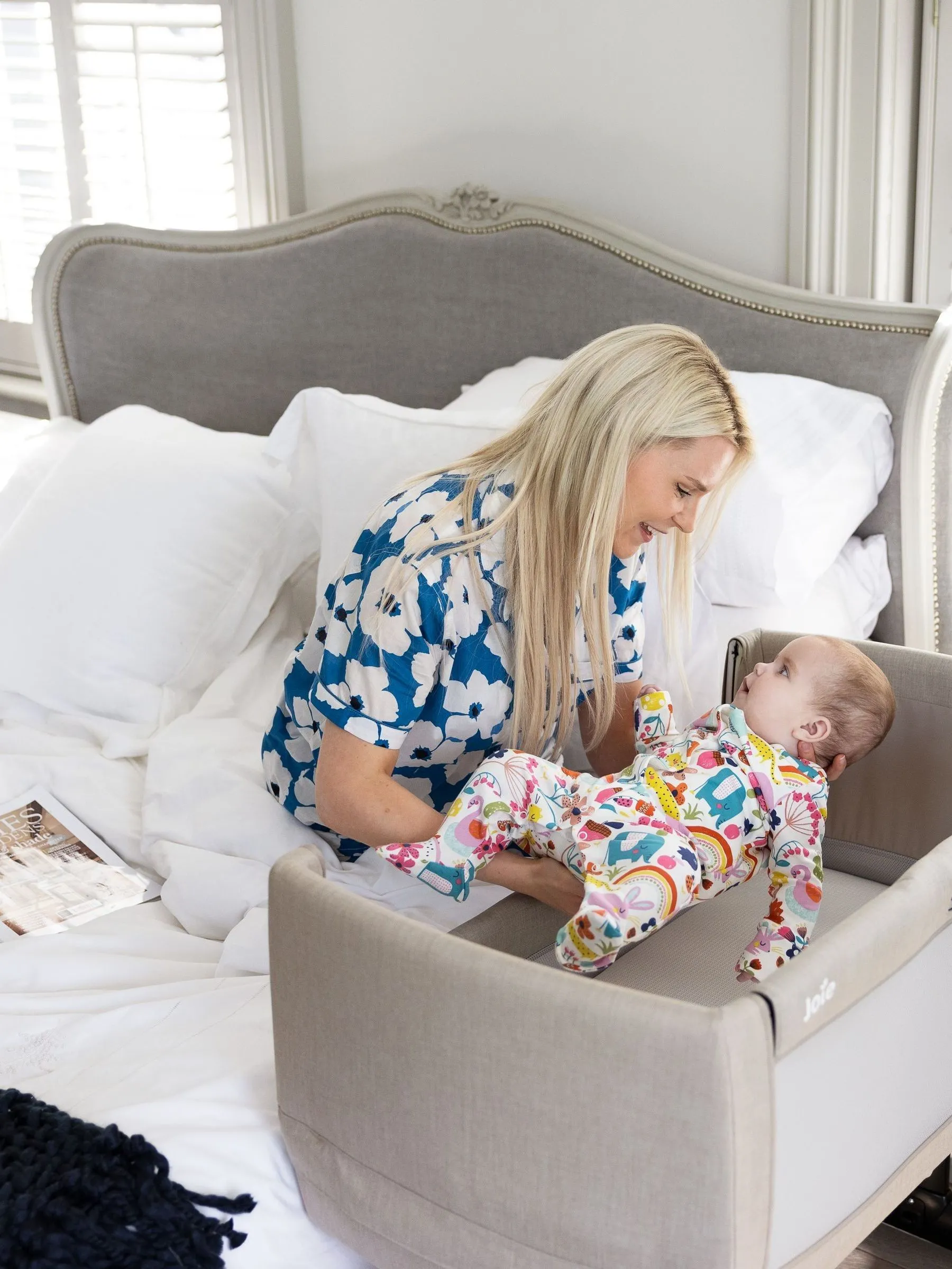 Joie Grey Clay Roomie Go Bedside Crib