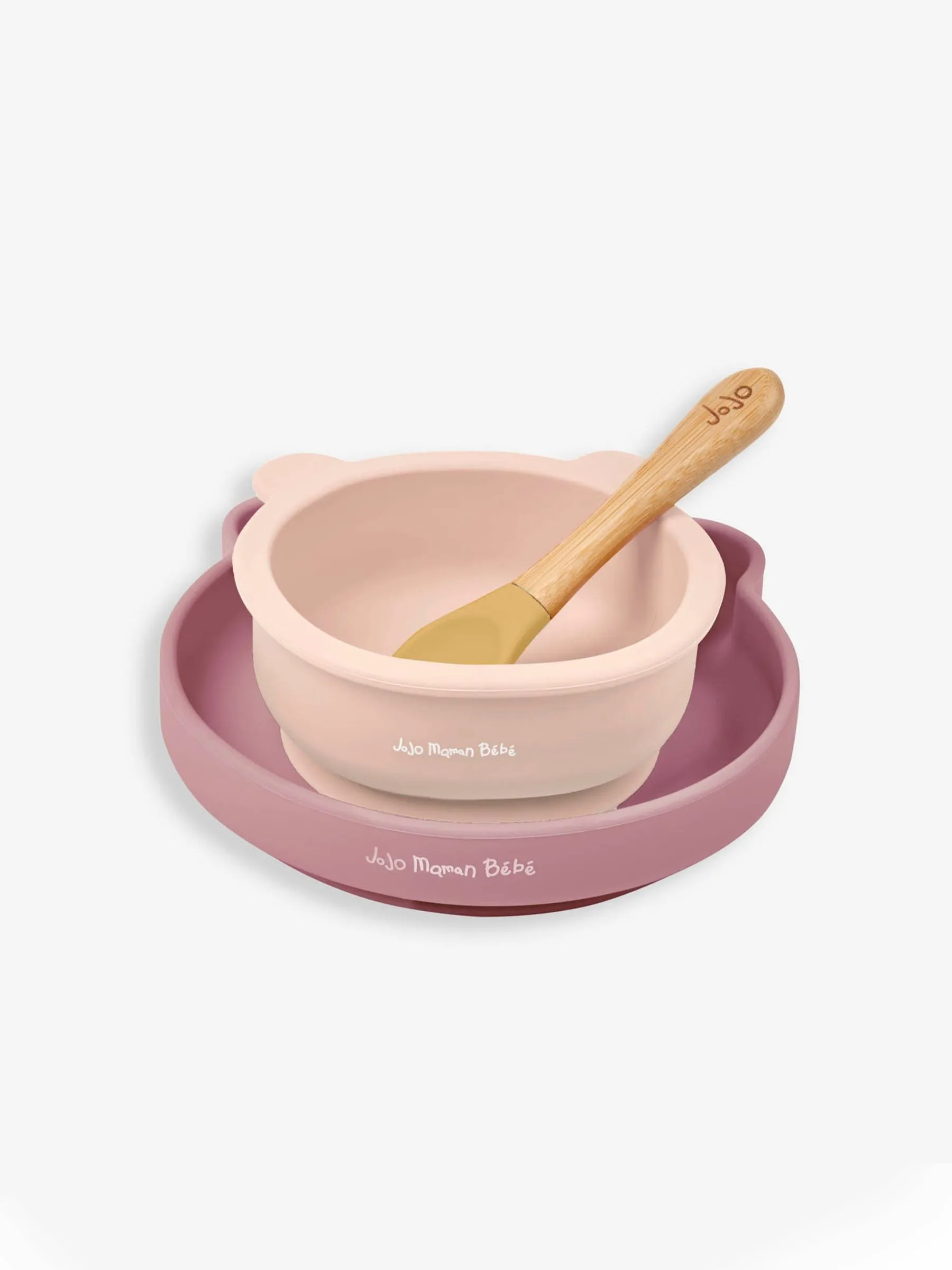 Pink My First Silicone Mealtime Bear Set