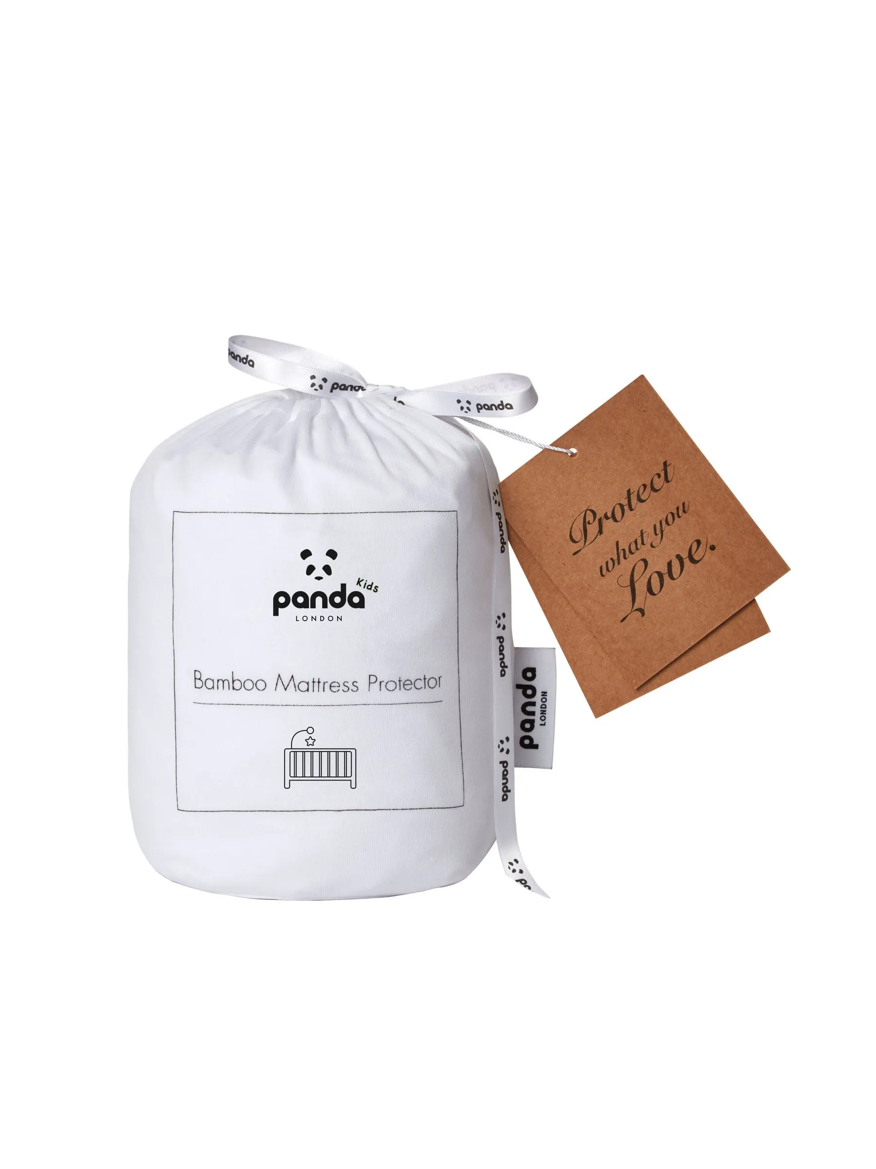 Panda London White Panda Kids Cotbed Mattress Protector