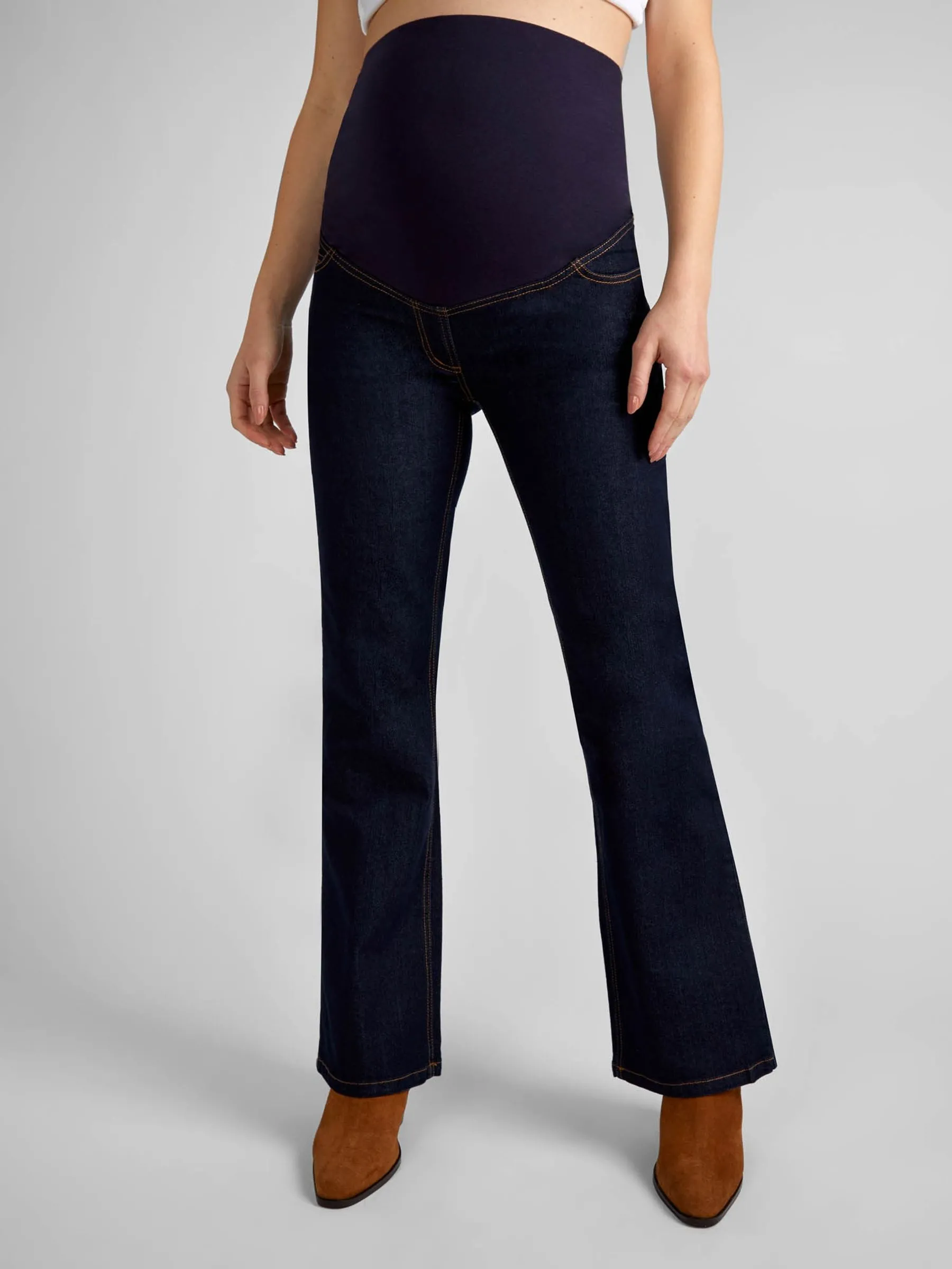 Dark Wash Blue Bootcut Maternity Denim Jeans