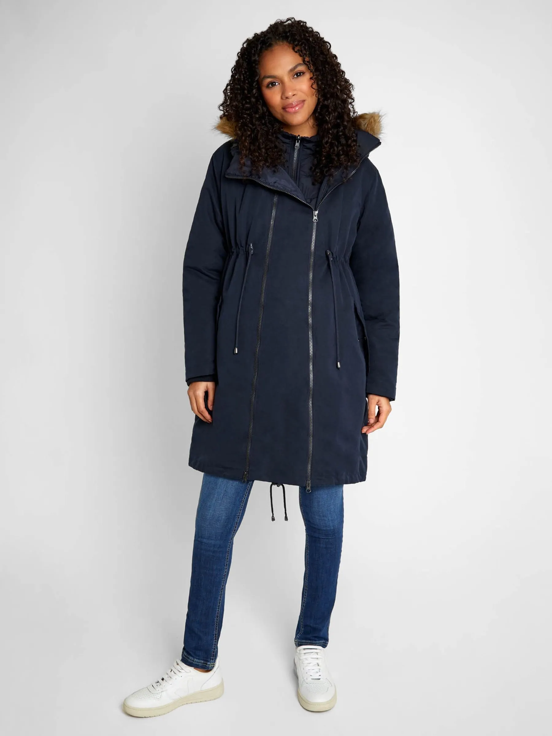 Navy Blue 5-in-1 All Seasons Maternity Parka