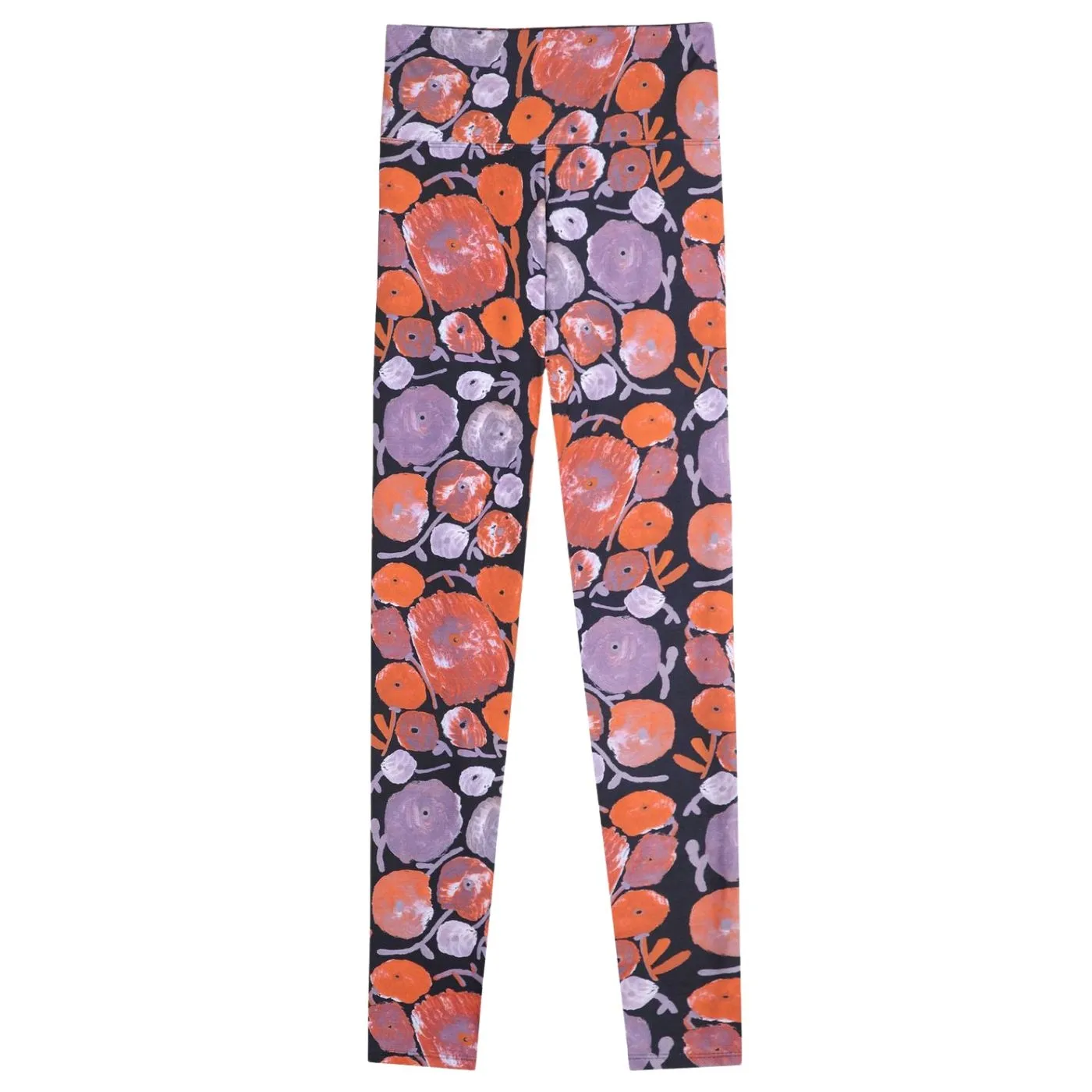 Dahlia pattern sporty leggings