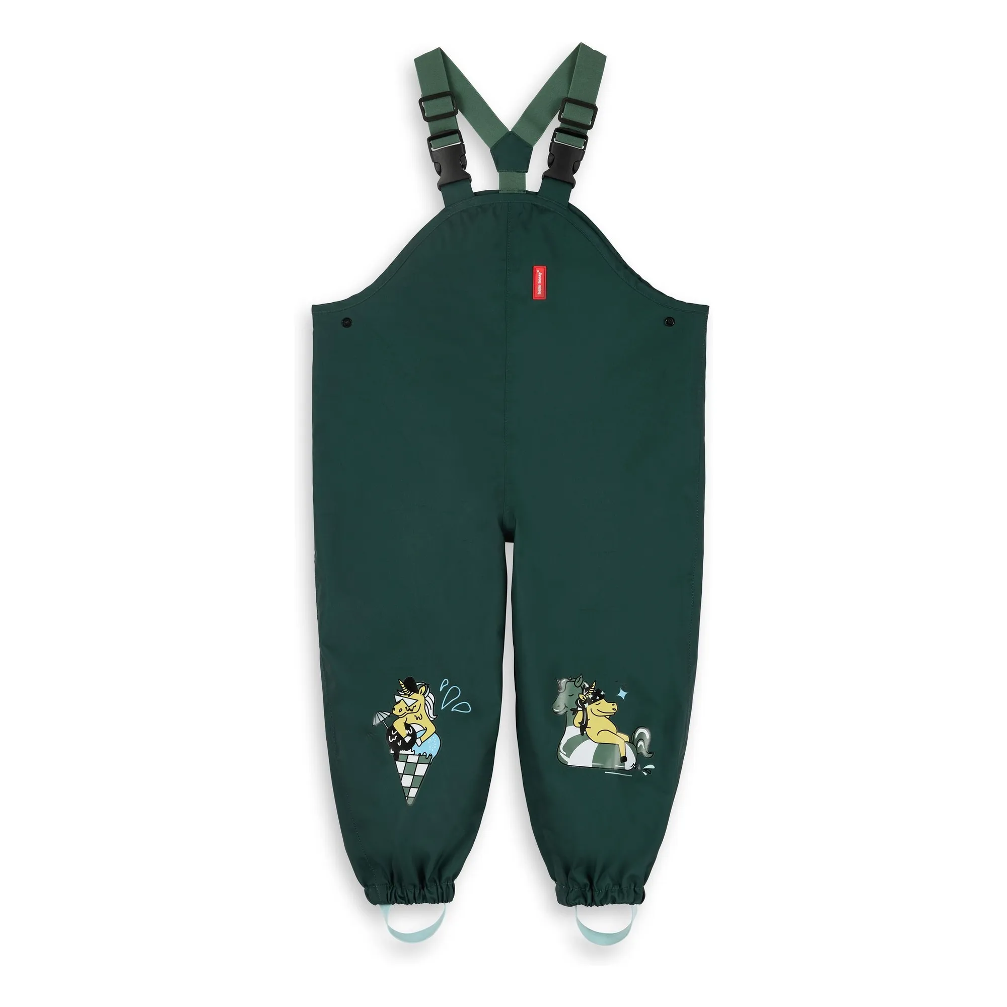 Hello Hossy Captain Rain Dungarees | Chrome green