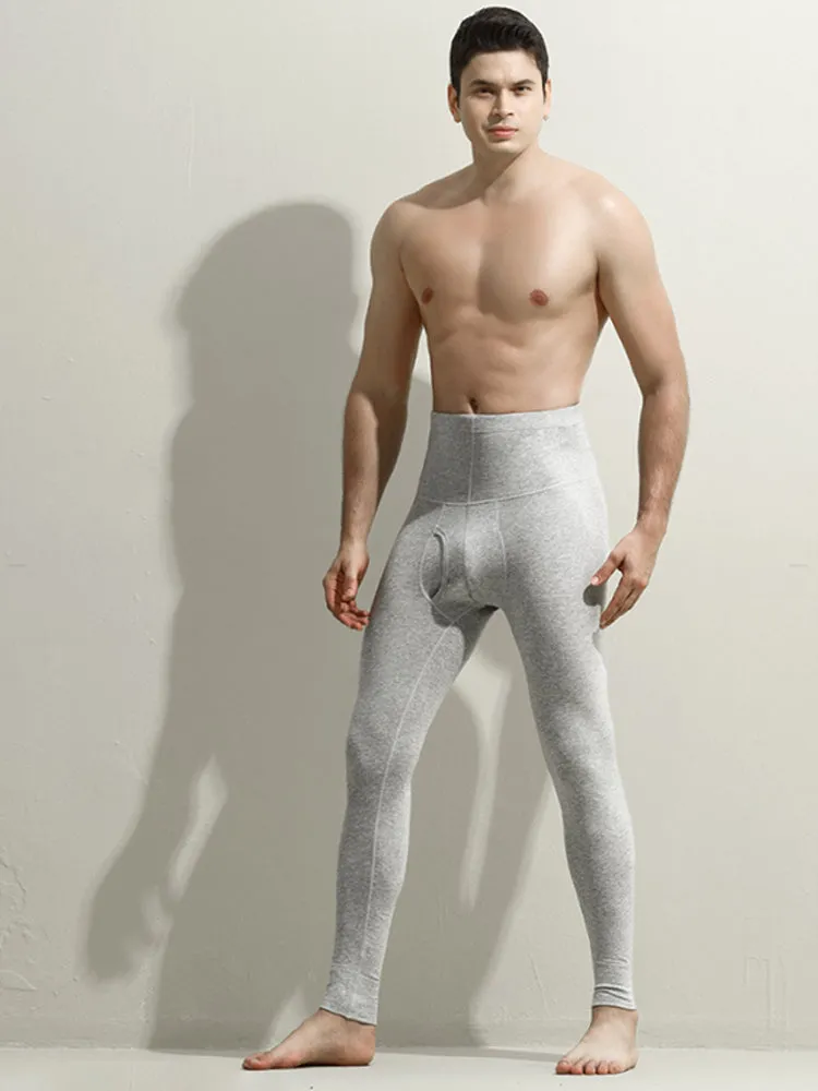 Men's High-rise Cotton Thermal Bottoms With Fly