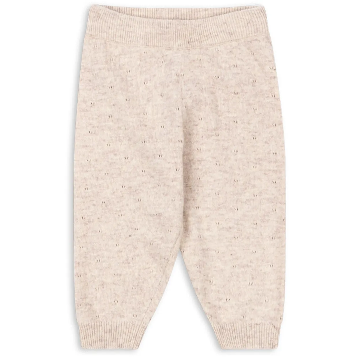 Mino Knit Pants Off White Melange Pointelle