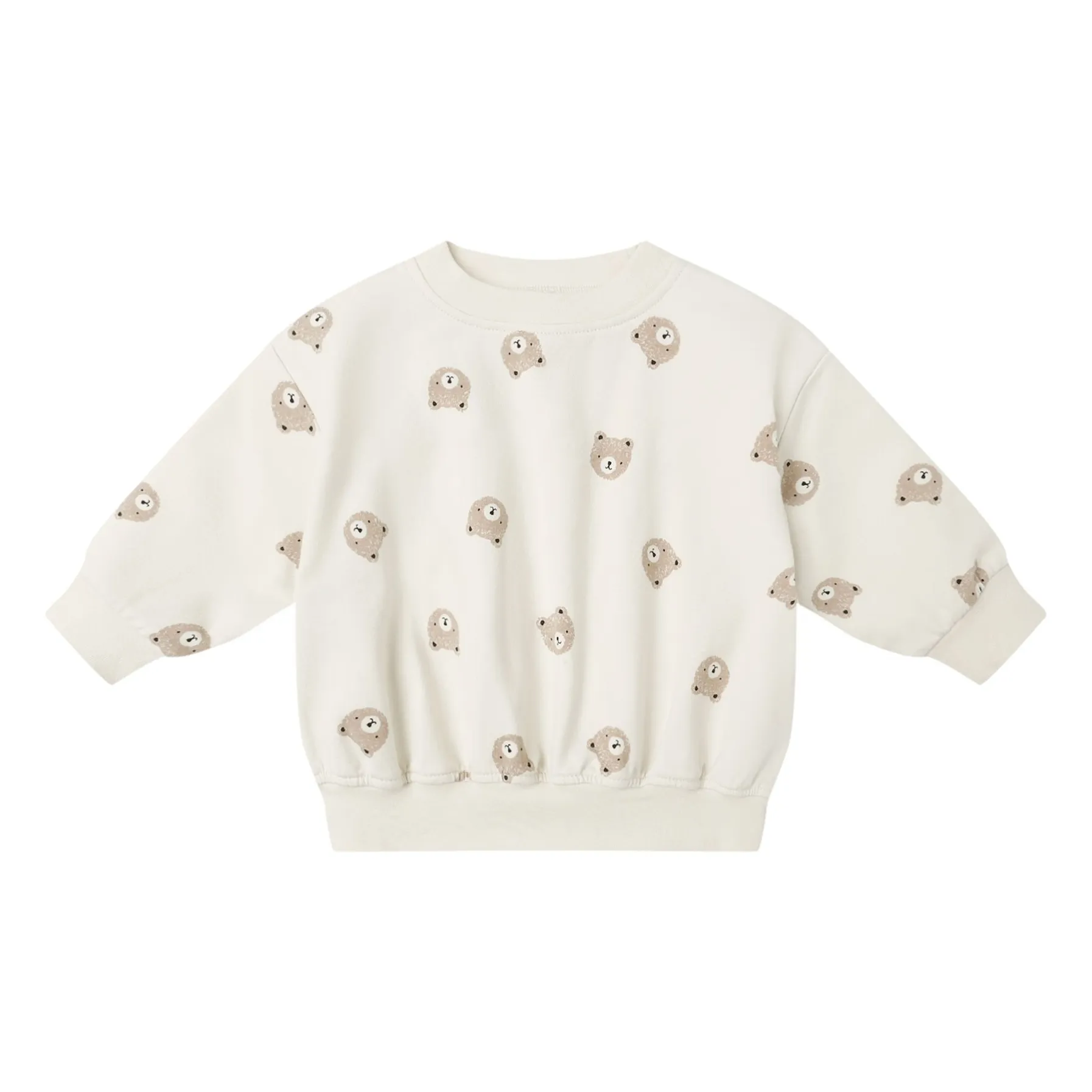 Quincy Mae Organic cotton bear sweatshirt | Ecru