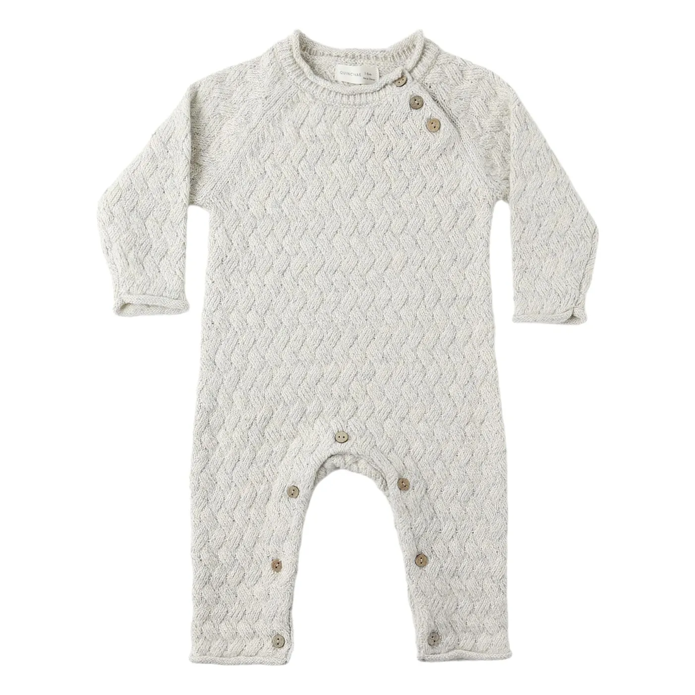 Quincy Mae Organic cotton knitted jumpsuit | Pale blue