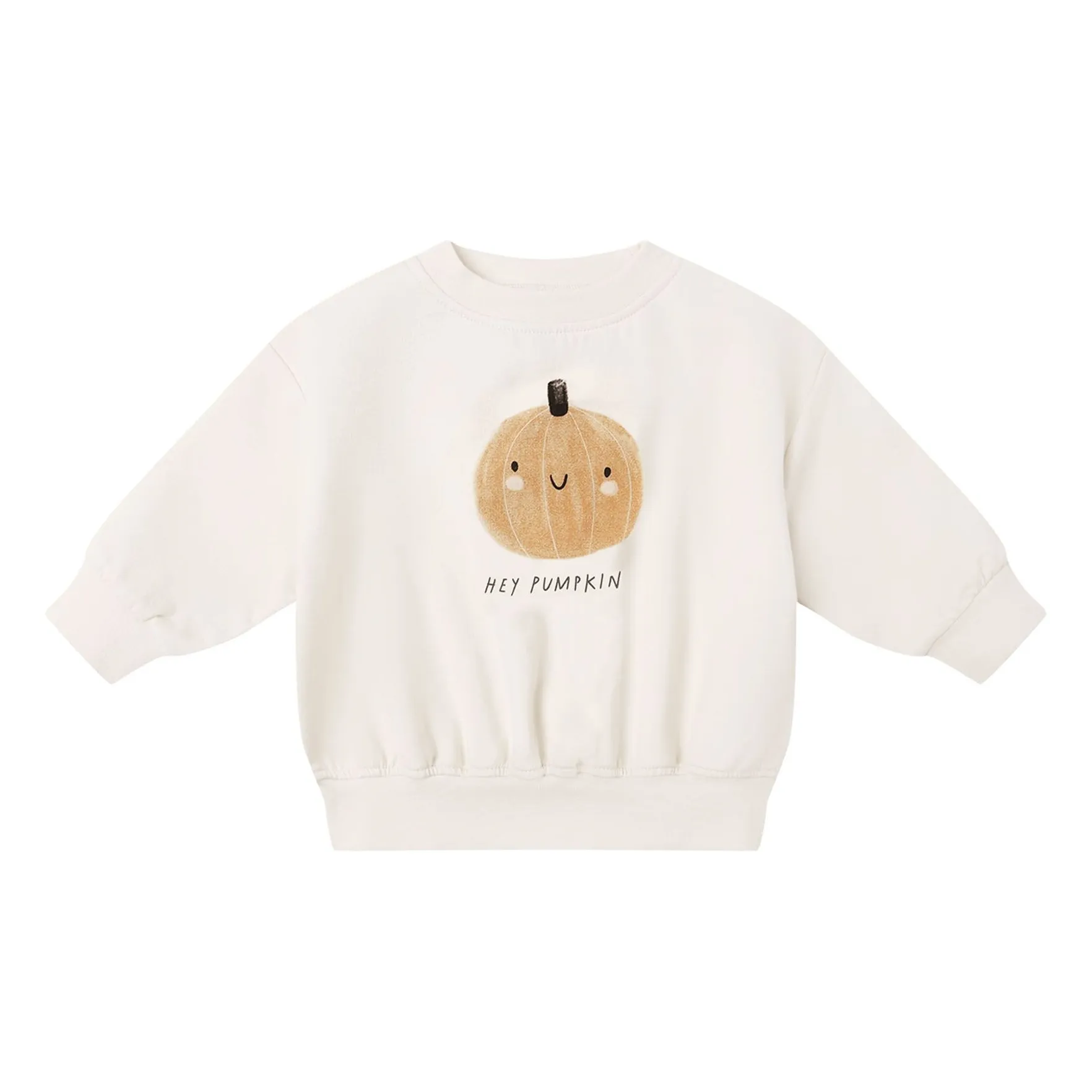 Quincy Mae Organic cotton pumpkin sweatshirt | Ecru