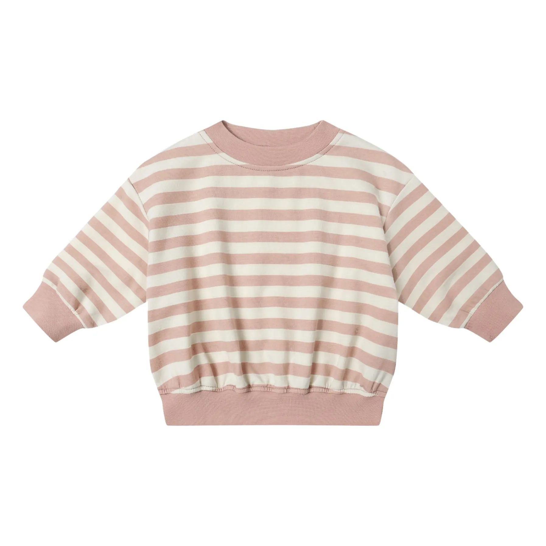 Quincy Mae Organic cotton striped sweatshirt | Pink