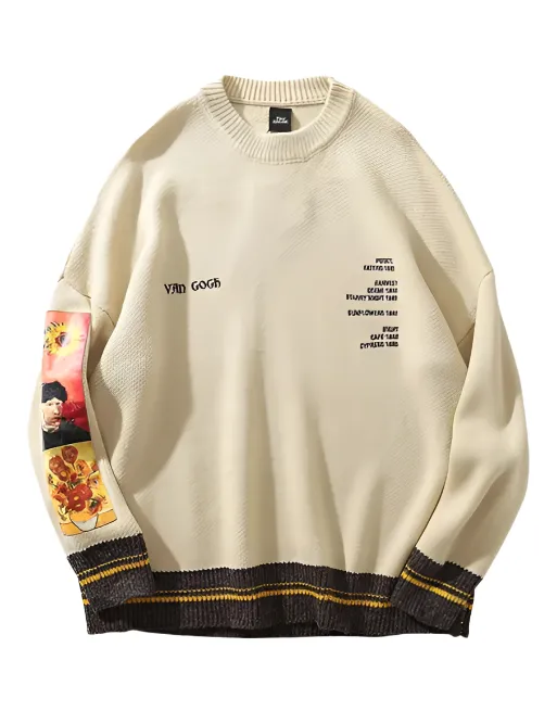 Retro Van Gogh Knitted Sweater