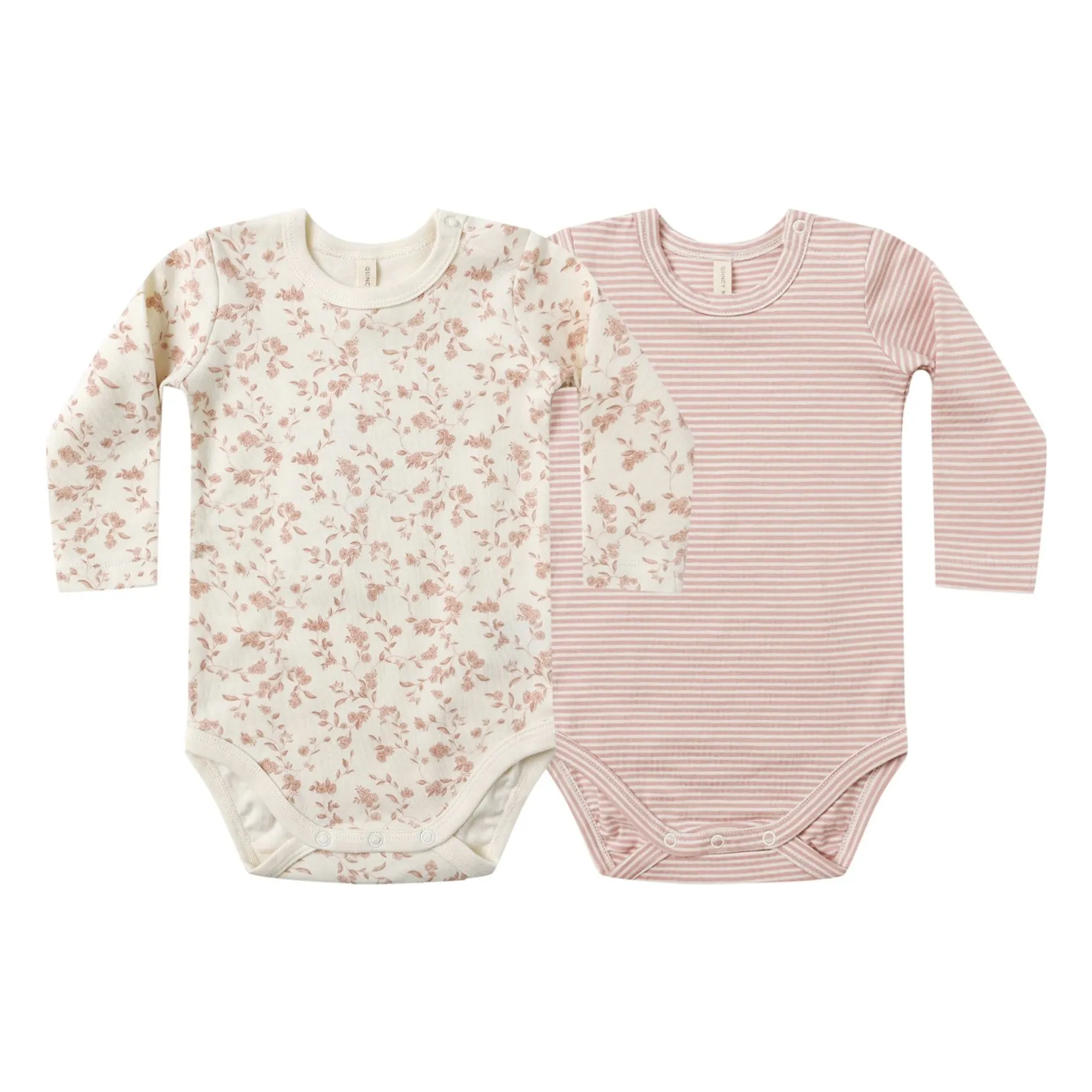 Quincy Mae Set of 2 Organic Cotton Flower Bodies | Pink