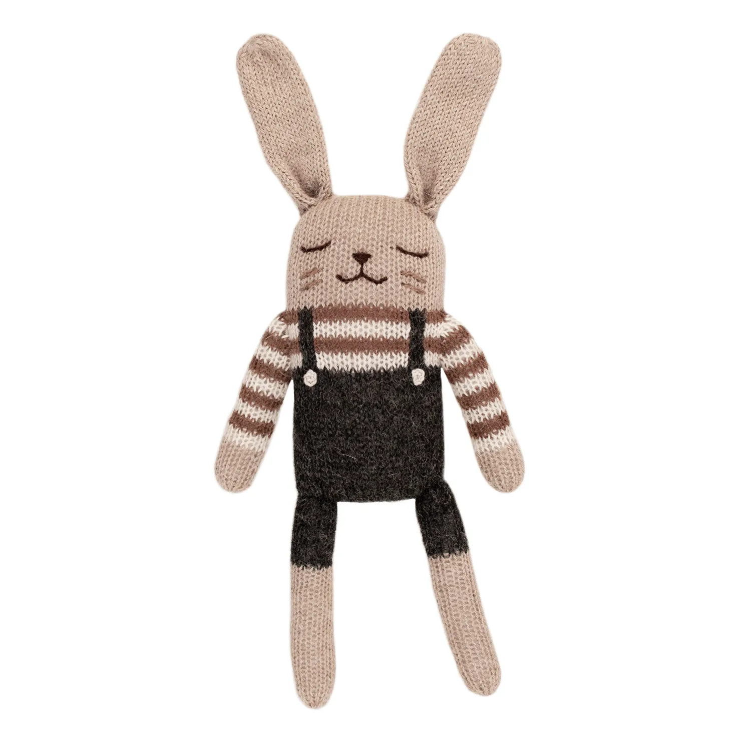 Main Sauvage Soft Toy Bunny in Overalls | Black