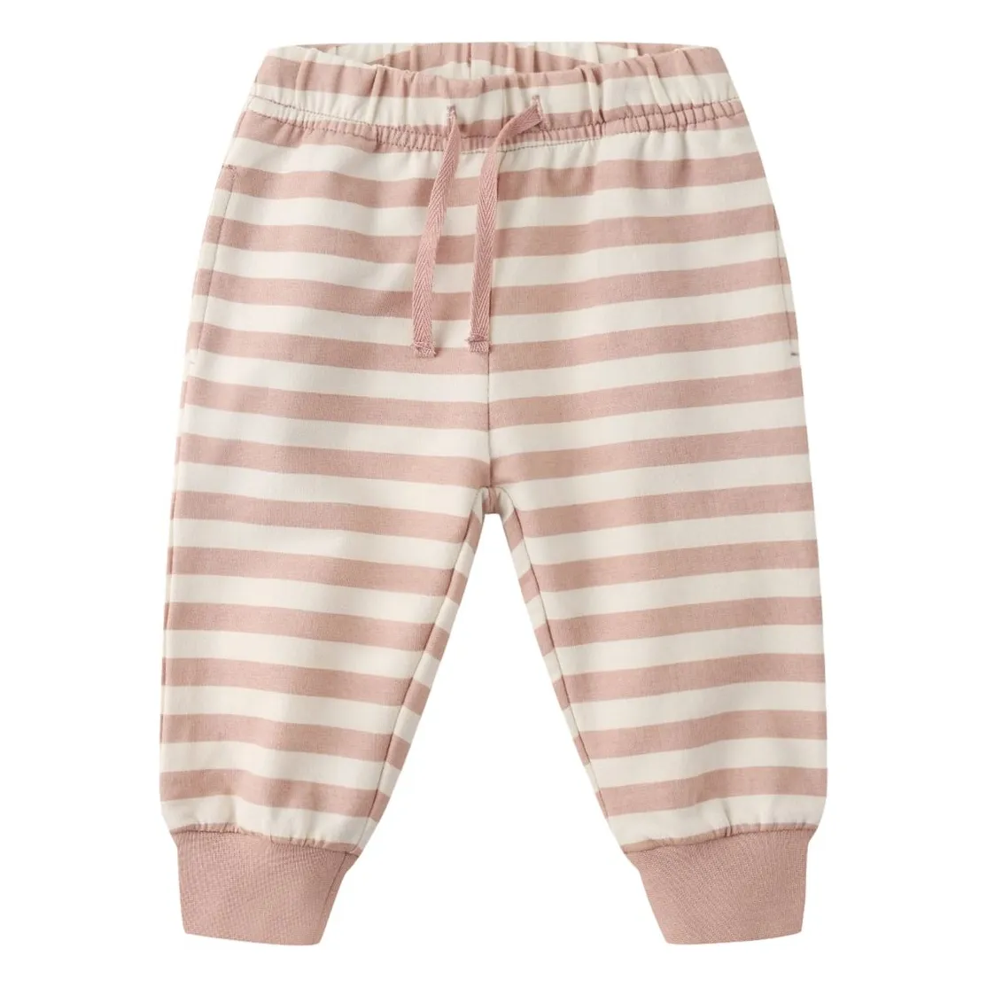 Quincy Mae Striped Organic Cotton Joggers | Pink