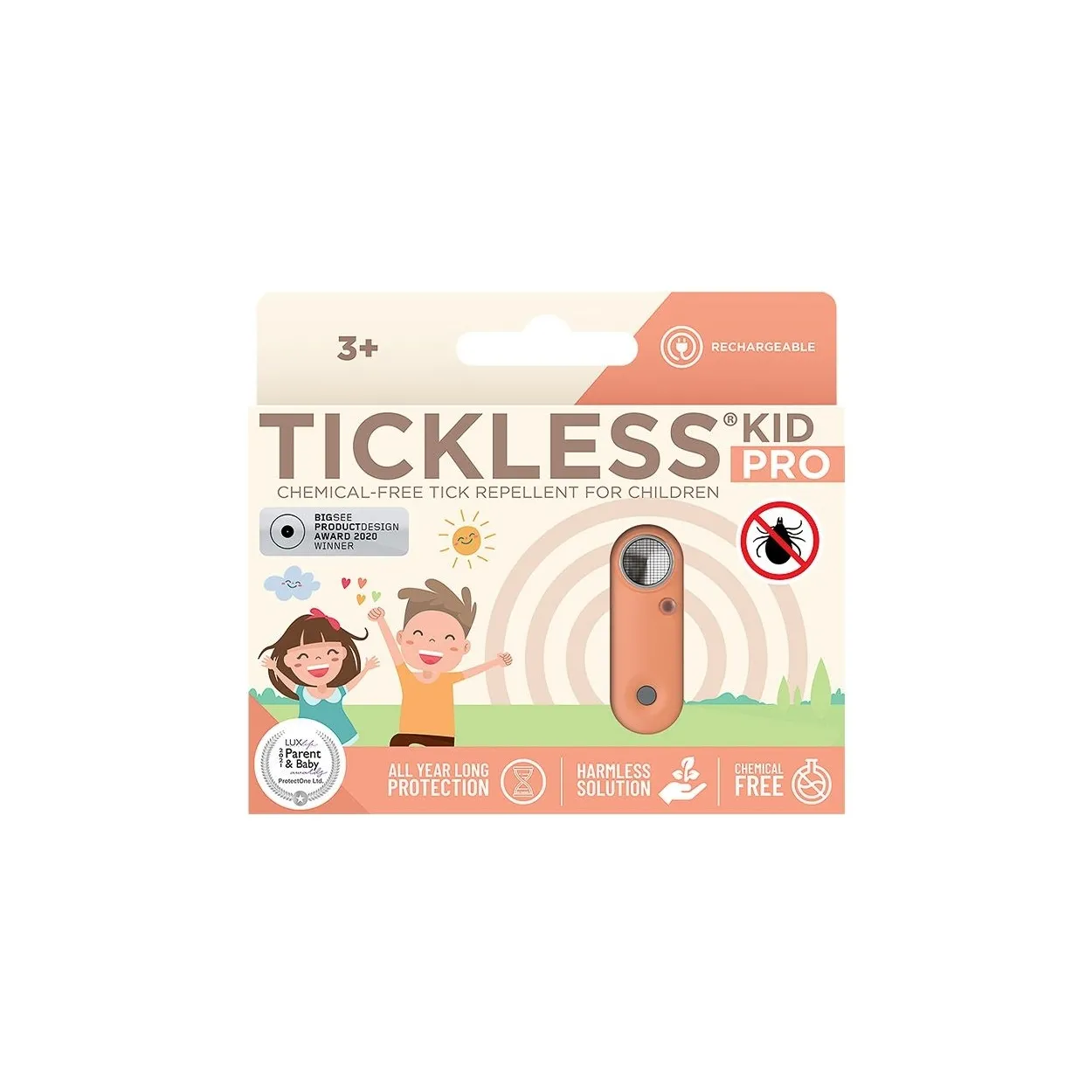 Tickless Kid PRO Hot peach ultrasonic tick protection