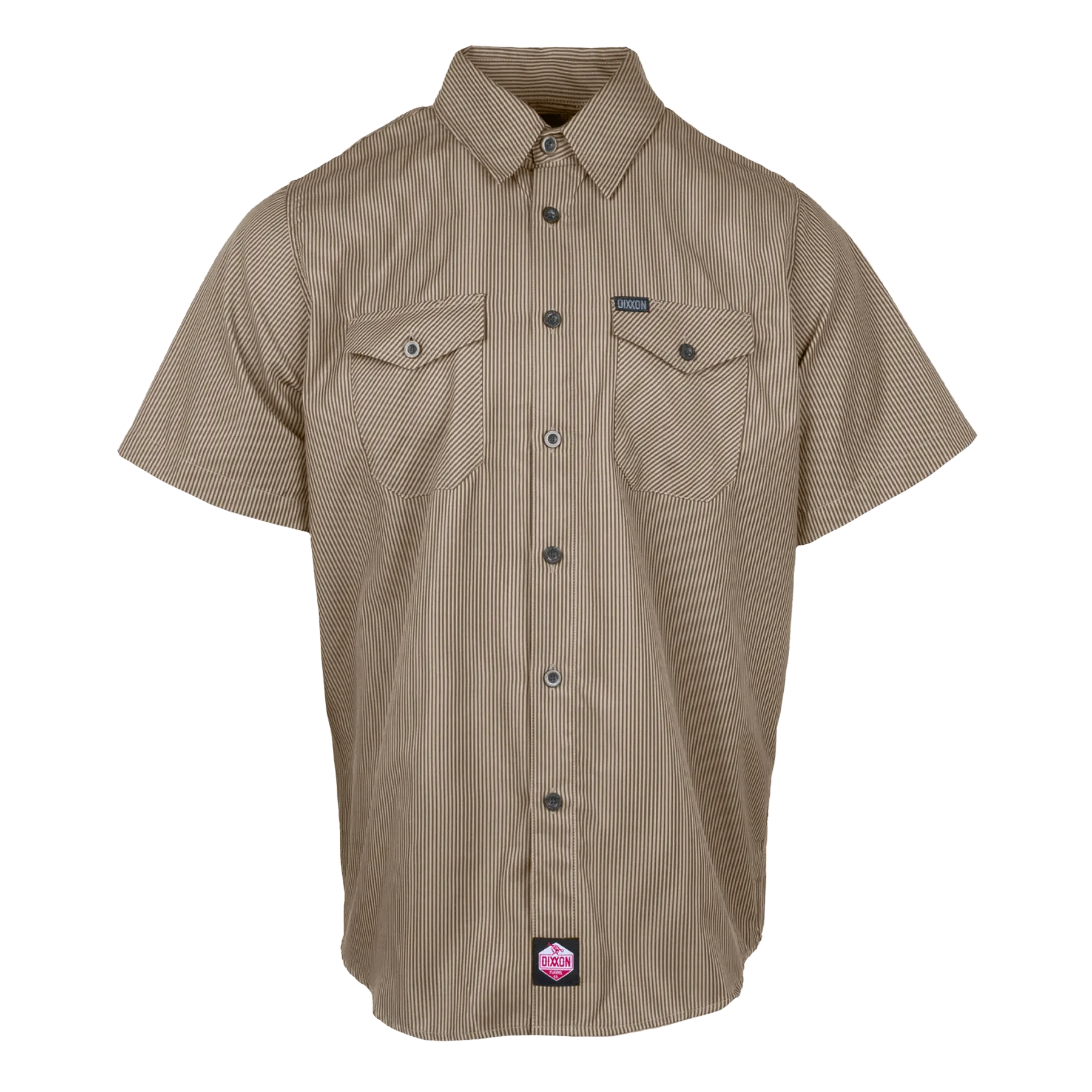 WorkForce Short Sleeve Work Shirt - Khaki & Black Stripe